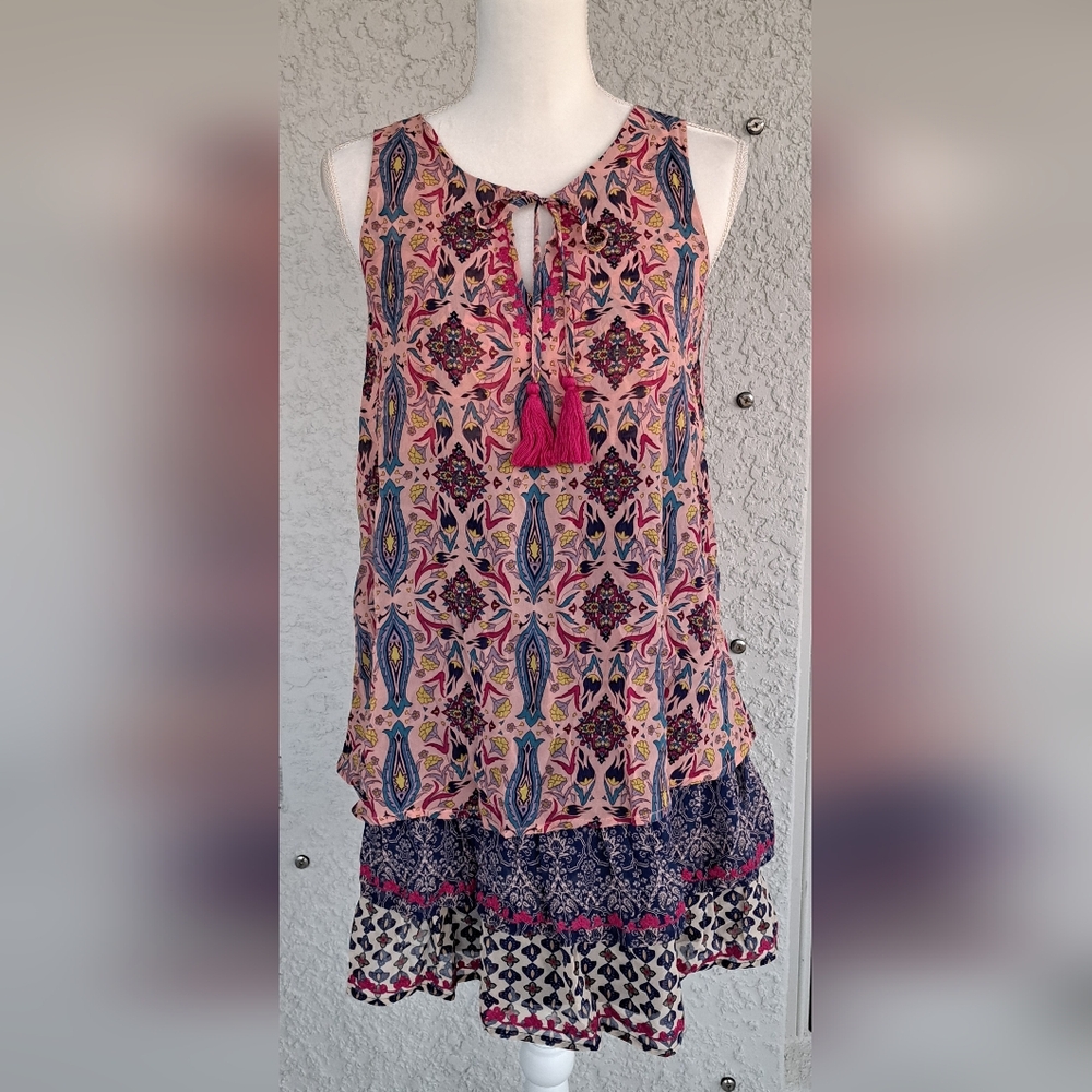 Xhilaration Multicolor Patterned Sleeveless Dress